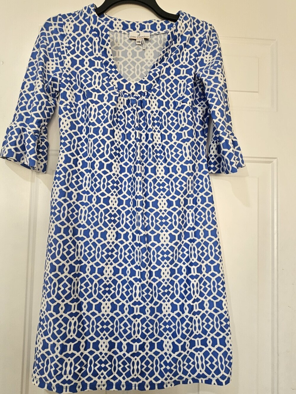 Jude Connally Shift Dress Geometric Print Size XS Coastal Resort{Bx26}